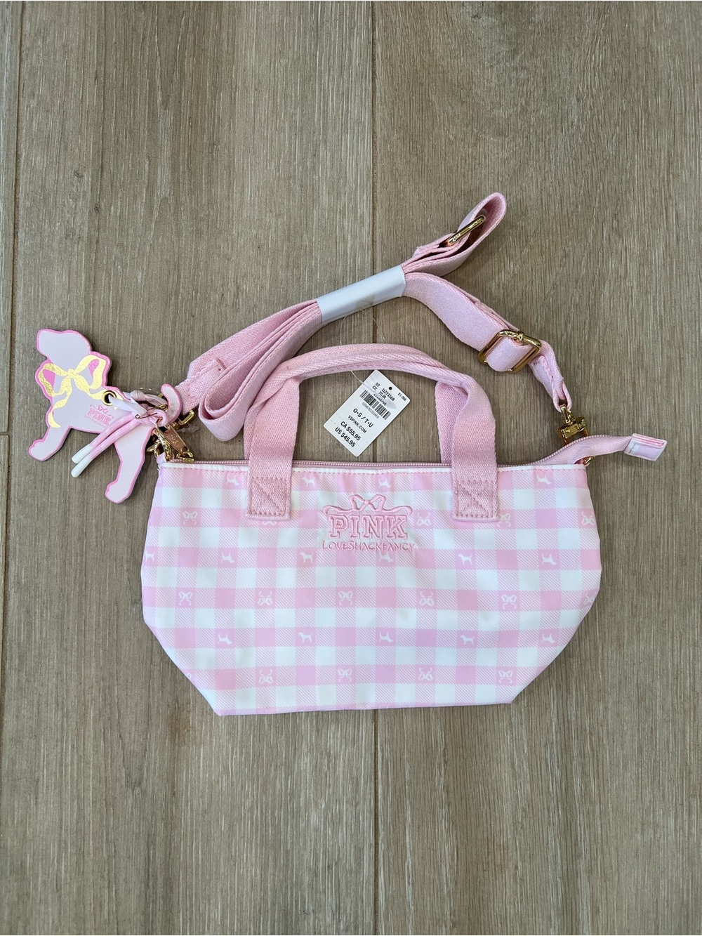 PINK Victoria's Secret Pink Gingham Kids Mini Crossbody Tote, BNWT